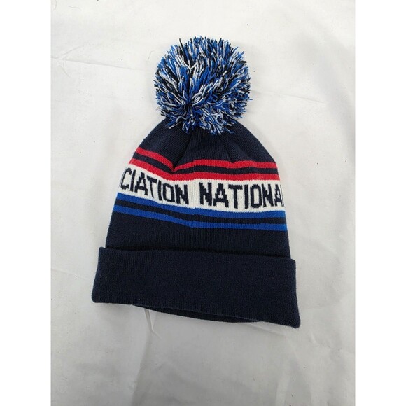 NBA Cuff Knit Winter Hat Cap Beanie Toboggan Red White Blue w/ Logo - Picture 2 of 4